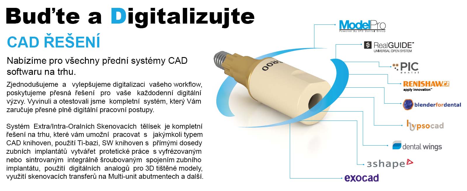 Obrázek skenovací tělíska CAD systémy