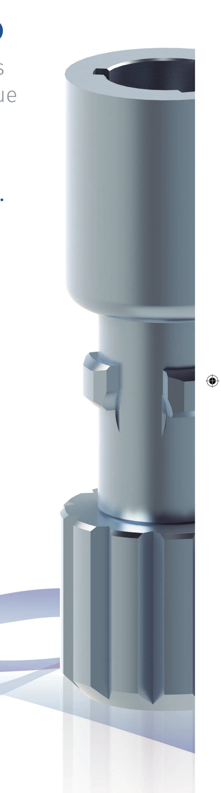 Detail of the NT DIM-Analog with guide features and lower retention geometry