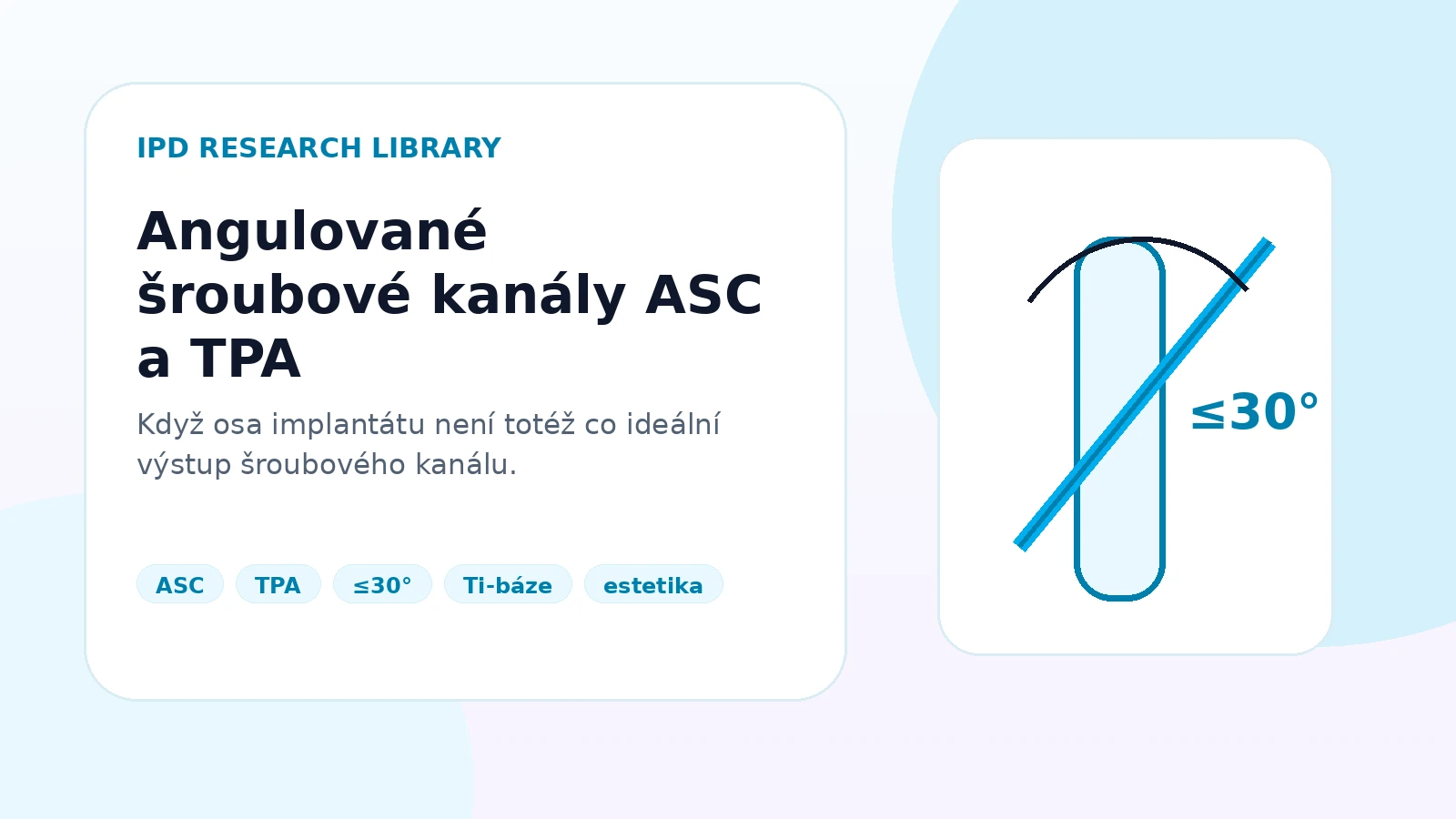 Angulované šroubové kanály ASC a TPA