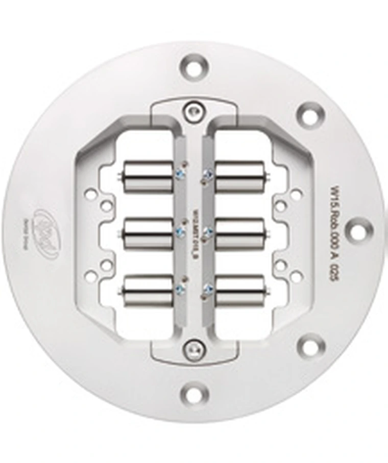 Top view of the IPDmilled premill holder with fixation bar