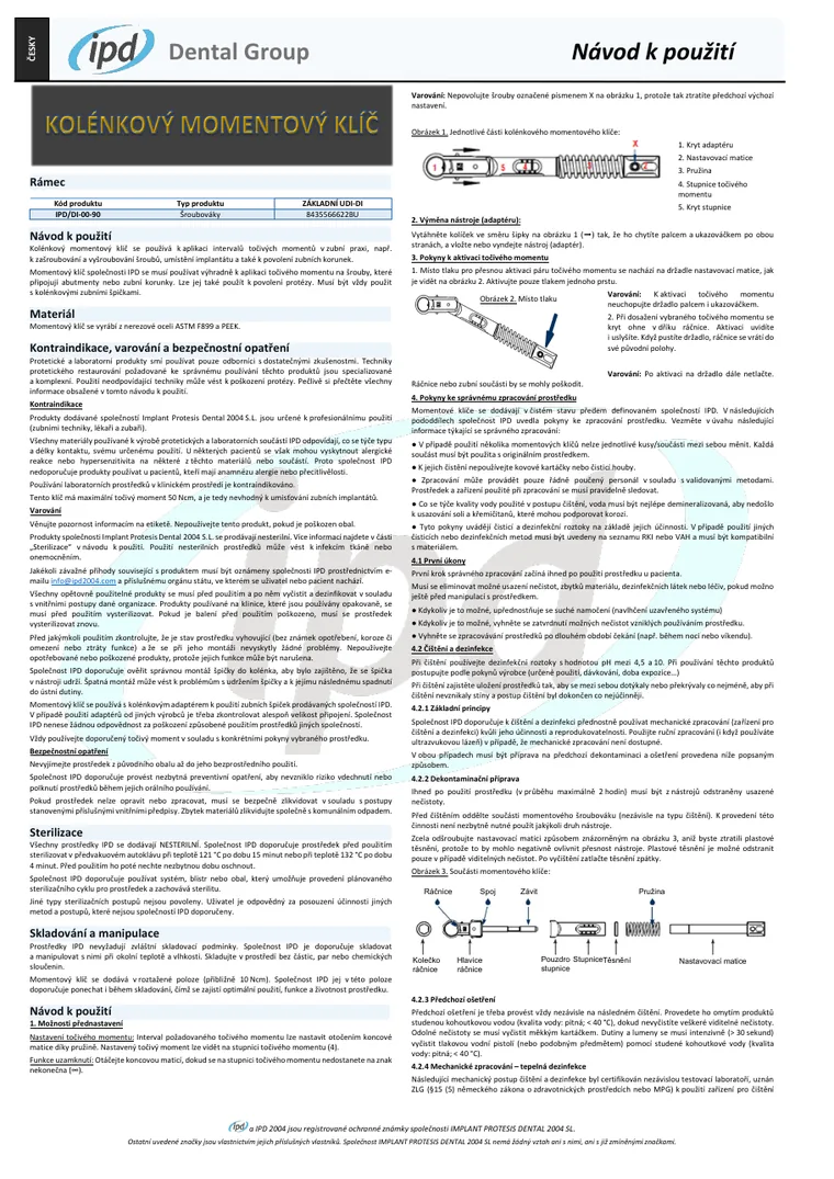 First page of the IPD DI-00-90 contra-angle torque wrench document