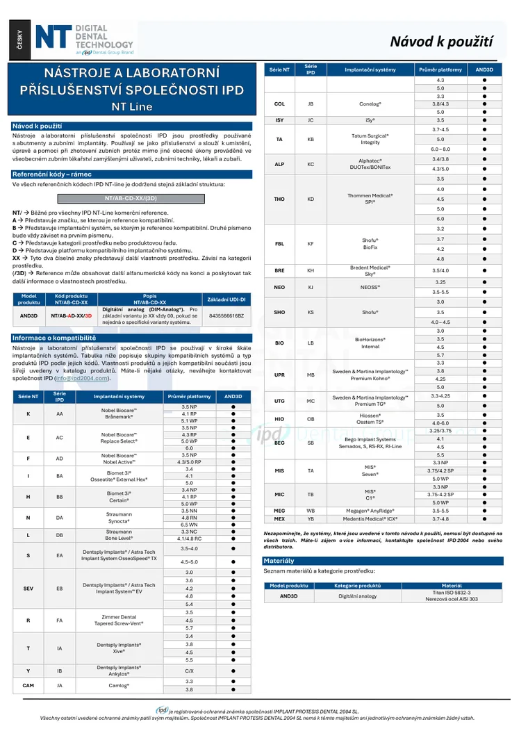 First page of the NT-Line instruments and laboratory accessories document